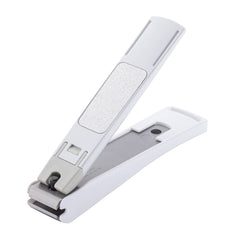 Close-up of KAI straight blade nail clipper AF27 for smooth edges.