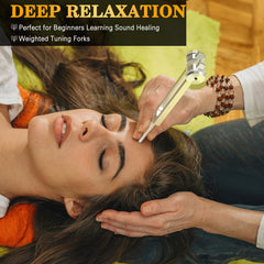 KAIGESZAD OM136-1hz tuning fork with reflex hammer for chakra-focused practice.