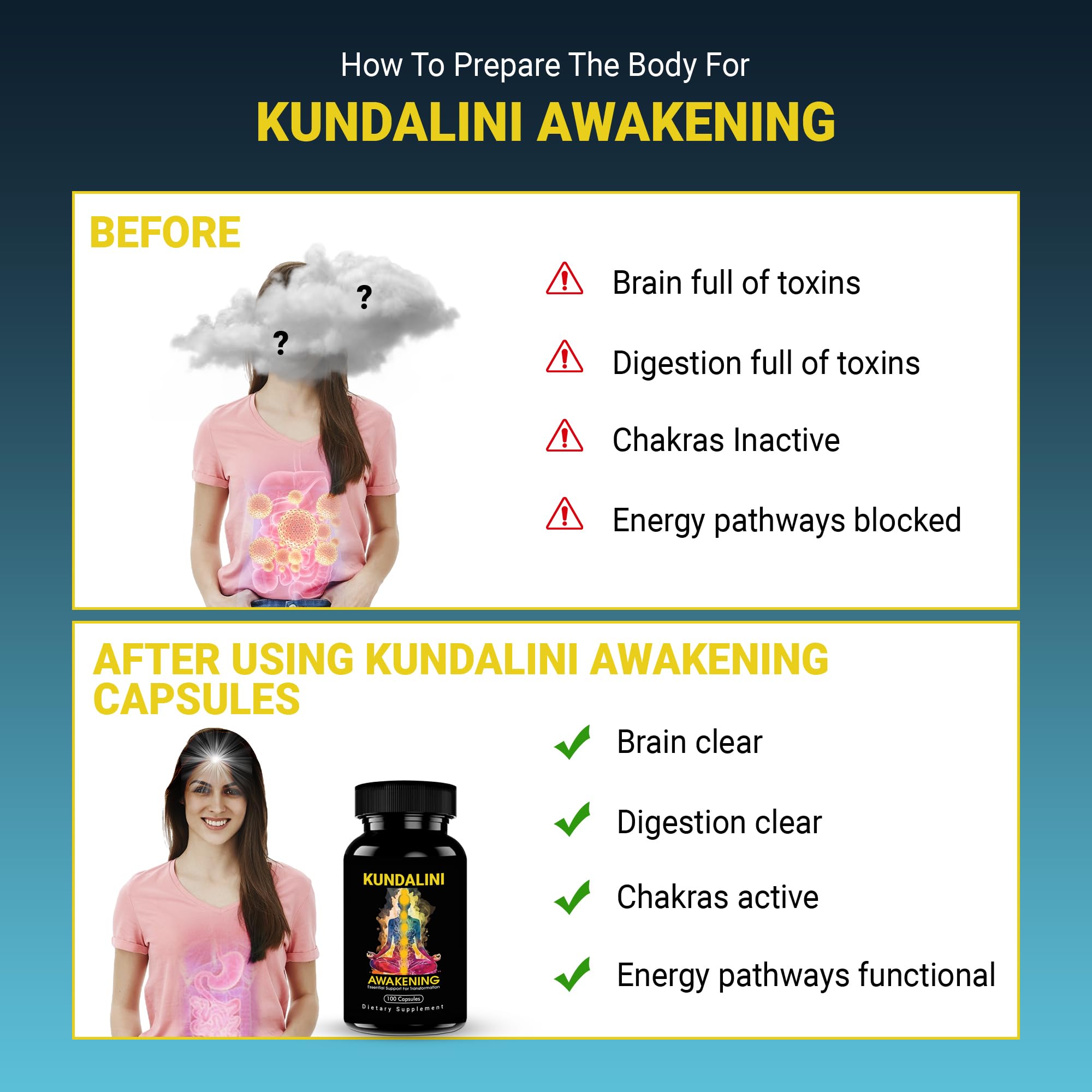 Kailash Herbals Kundalini Awakening capsules in hand for a mindful daily ritual