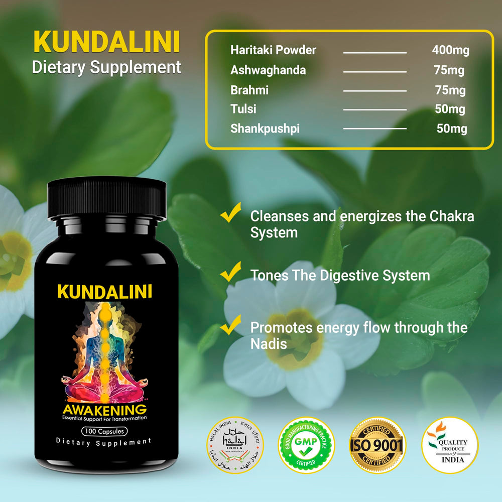 Packaging side view of Kailash Herbals Kundalini Awakening for thoughtful self care