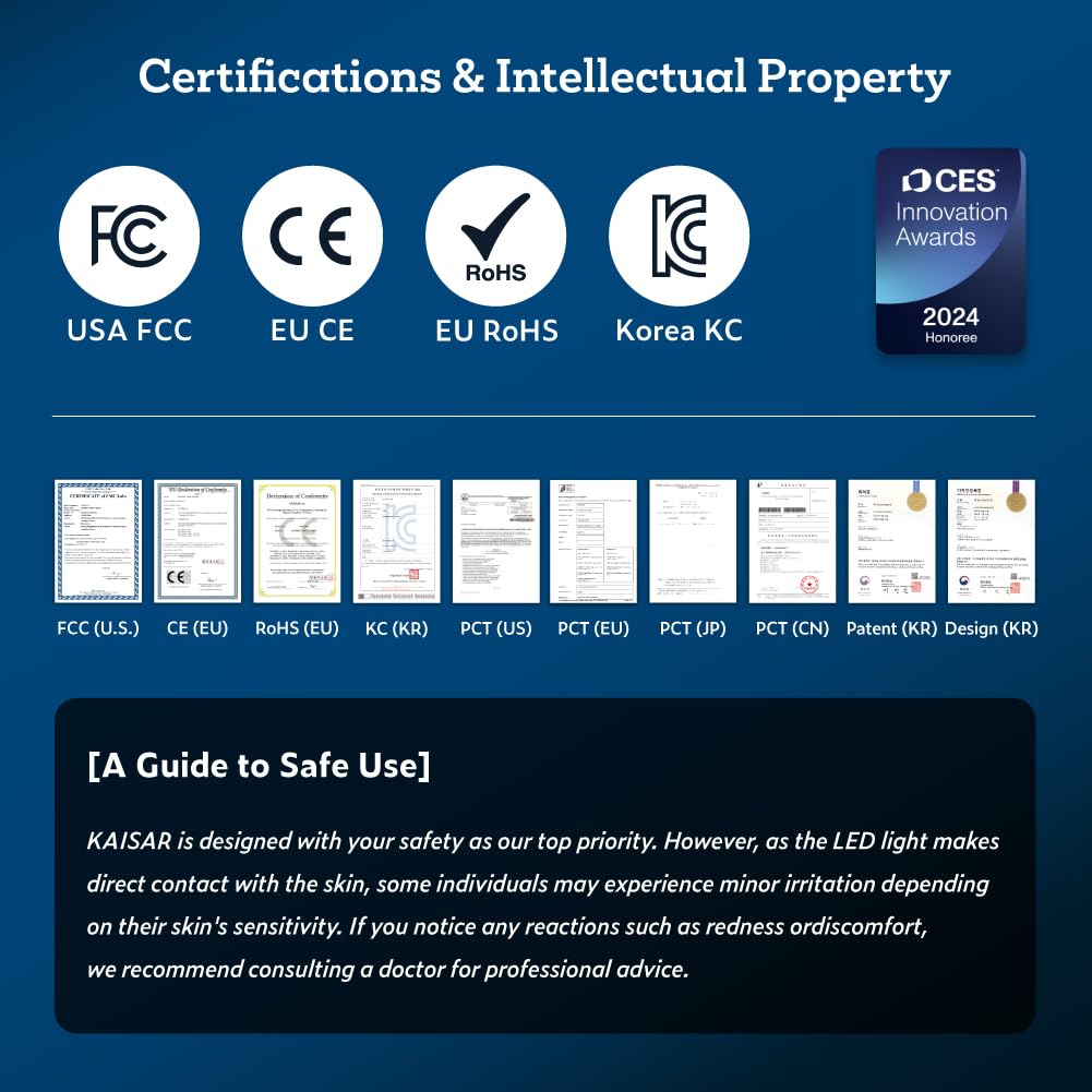 KAISAR penile area application shown for therapeutic light exposure.