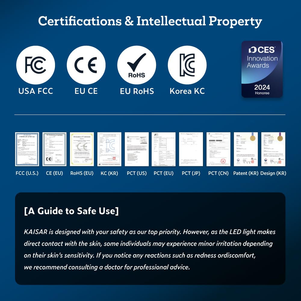 KAISAR penile area application shown for therapeutic light exposure.