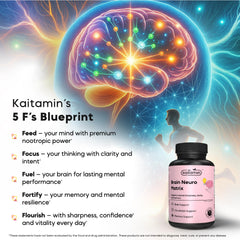 Kaitamin label front view highlighting vegan and caffeine-free formula.