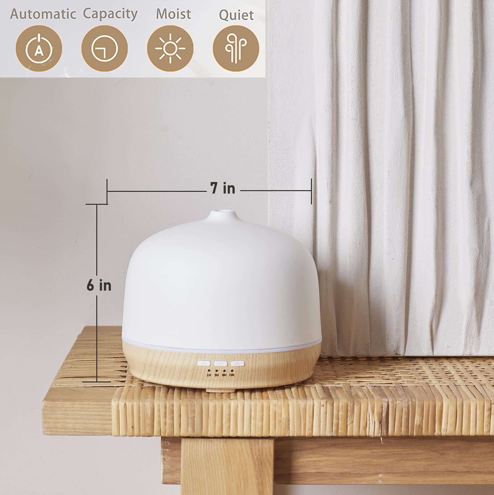 Kakoda diffuser operates quietly for peaceful spaces.