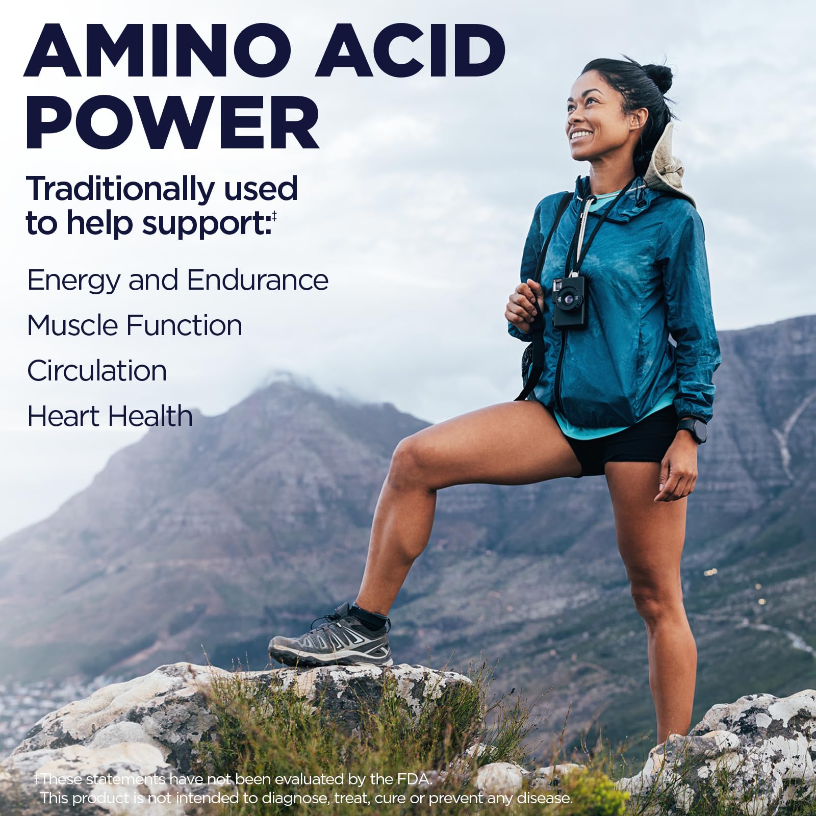 KAL L-Arginine tablets on a countertop ready for daily dose and wellness.