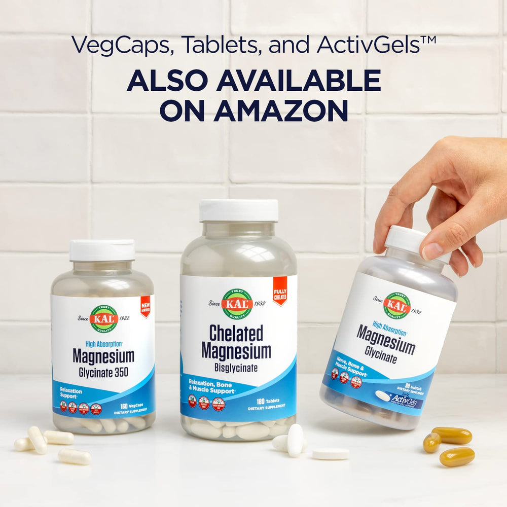 KAL 240-count value size bottle; convenient long-lasting magnesium supply.