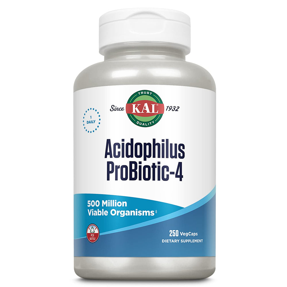 KAL Acidophilus ProBiotic-4 bottle front for daily digestive support