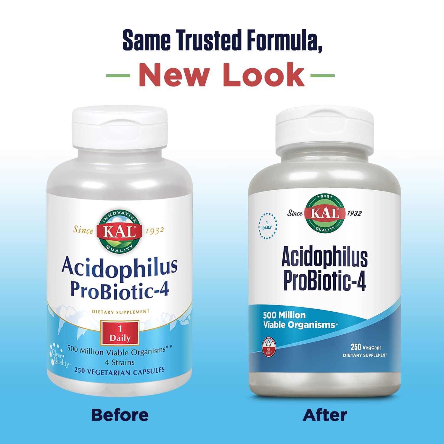KAL Acidophilus ProBiotic-4 capsules beside the bottle for convenient daily use