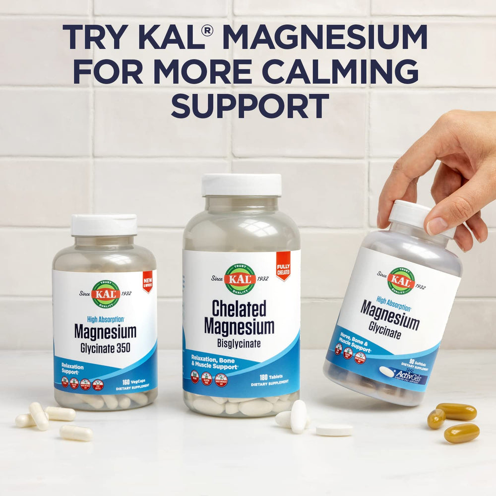 KAL ActivMelt bottle beside a glass of water ready to dissolve.