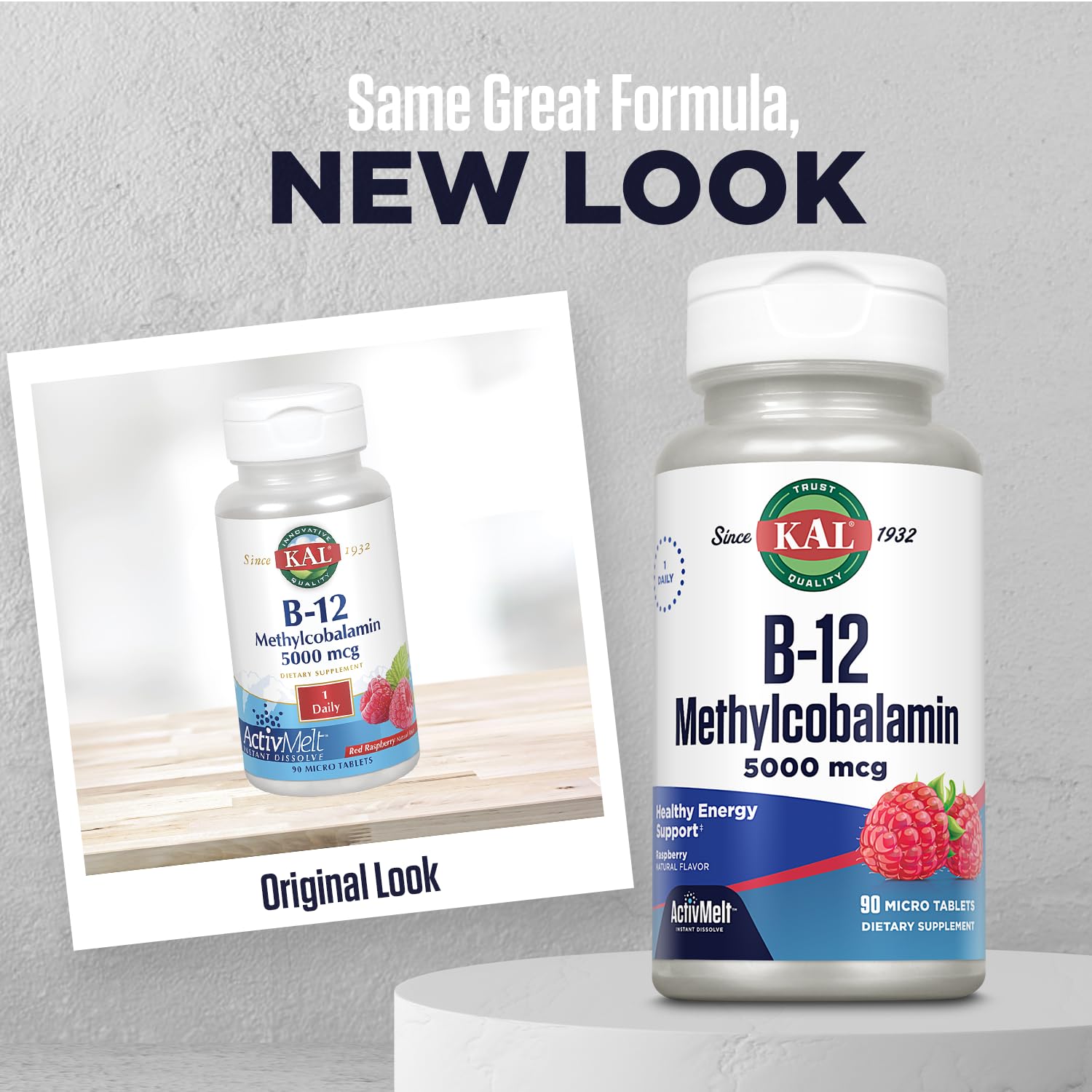 KAL ActivMelt raspberry flavor dissolves quickly for fast absorption.