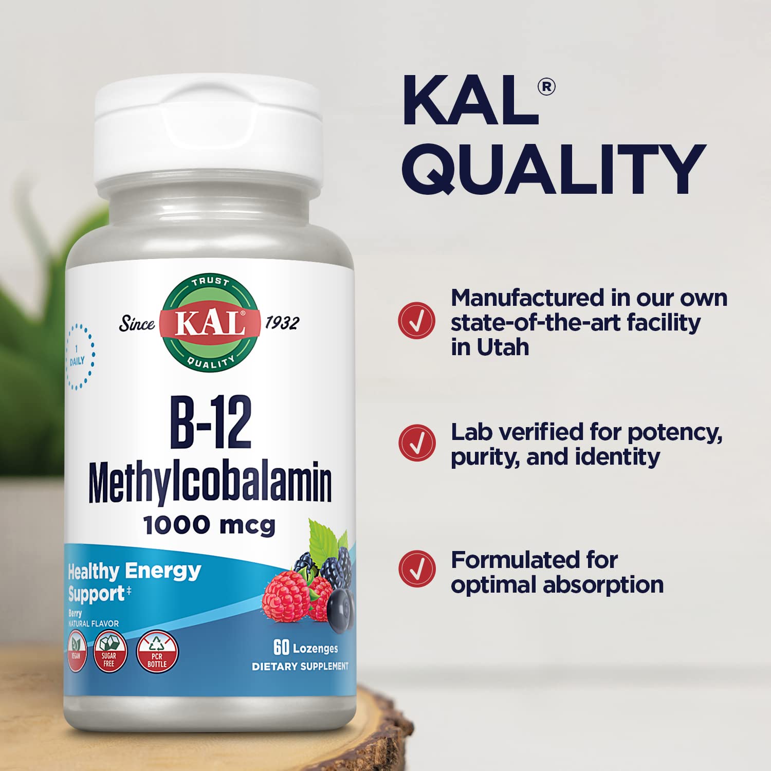Kal B12, dosis diaria de 1000 mcg en cada porción.