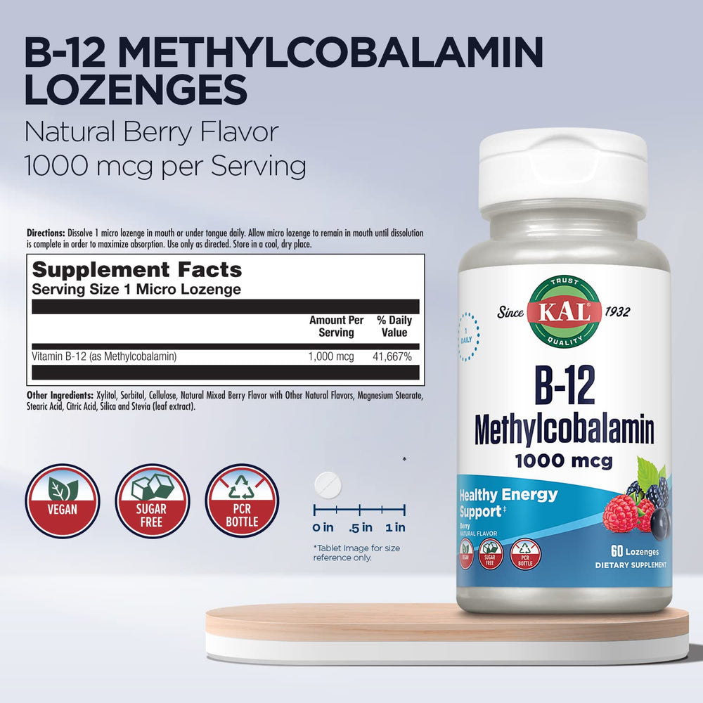 Kal B12, etiqueta vegana y sin azúcar para un estilo de vida consciente.