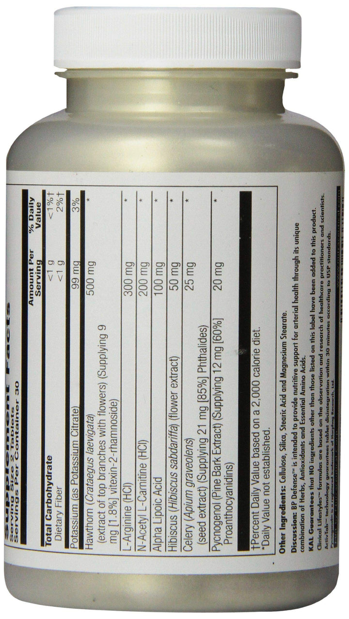 Close-up of KAL BP Defense tablets with essential amino acids and carnitine