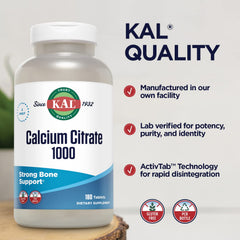 KAL Calcium Citrate ActivTab technology image demonstrates fast tablet disintegration.