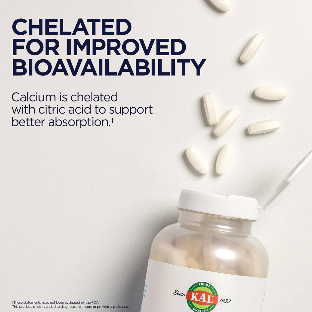 KAL Calcium Citrate gluten-free label assures suitability for sensitive diets.