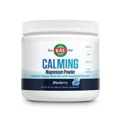 KAL Calming Magnesium blueberry powder tub for daily relaxation.