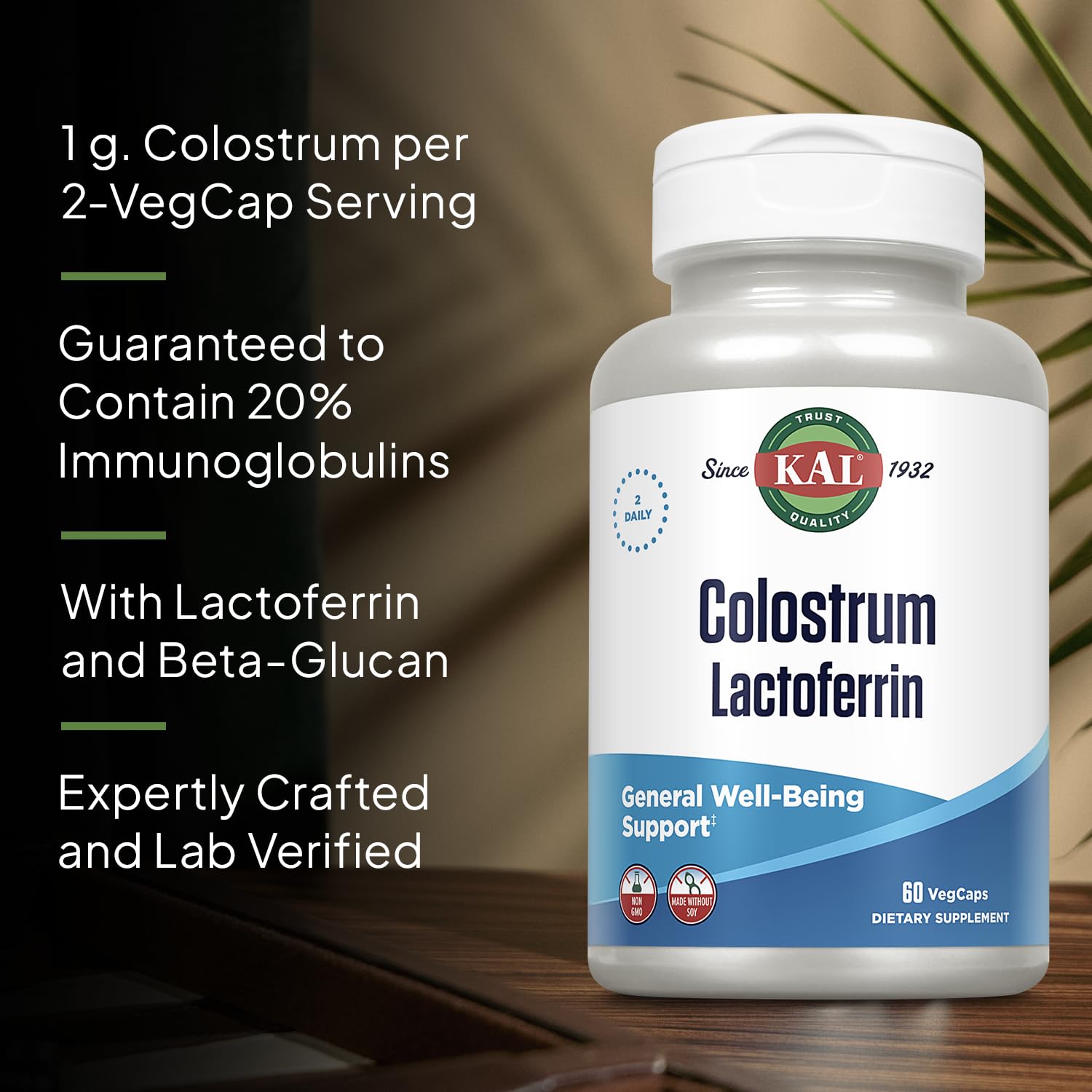 KAL Colostrum Lactoferrin immunoglobulins graphic emphasizes immune components