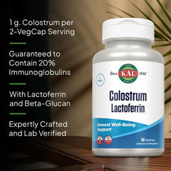 KAL Colostrum Lactoferrin immunoglobulins graphic emphasizes immune components