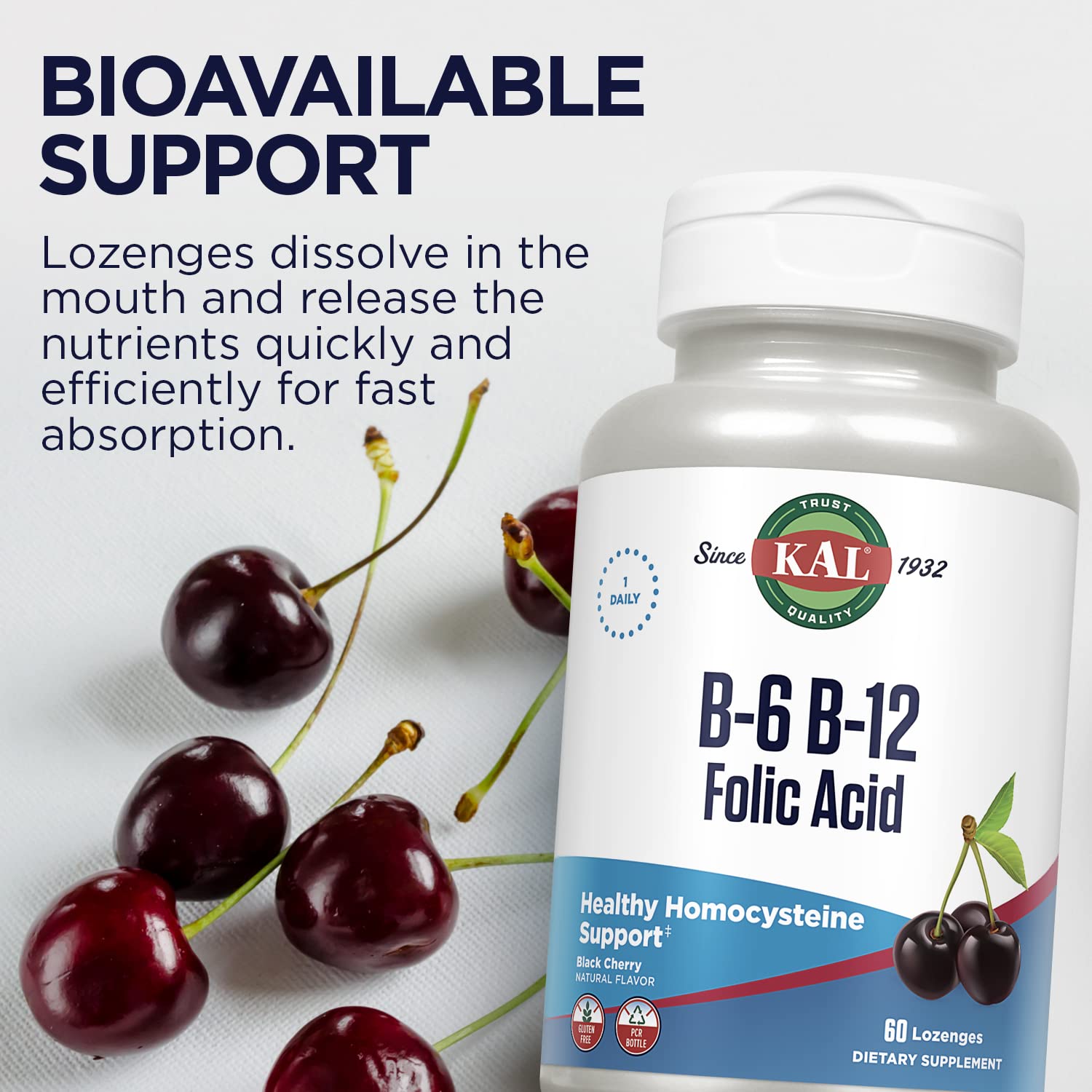 KAL composición de B6 B12 y ácido fólico para nutrición diaria