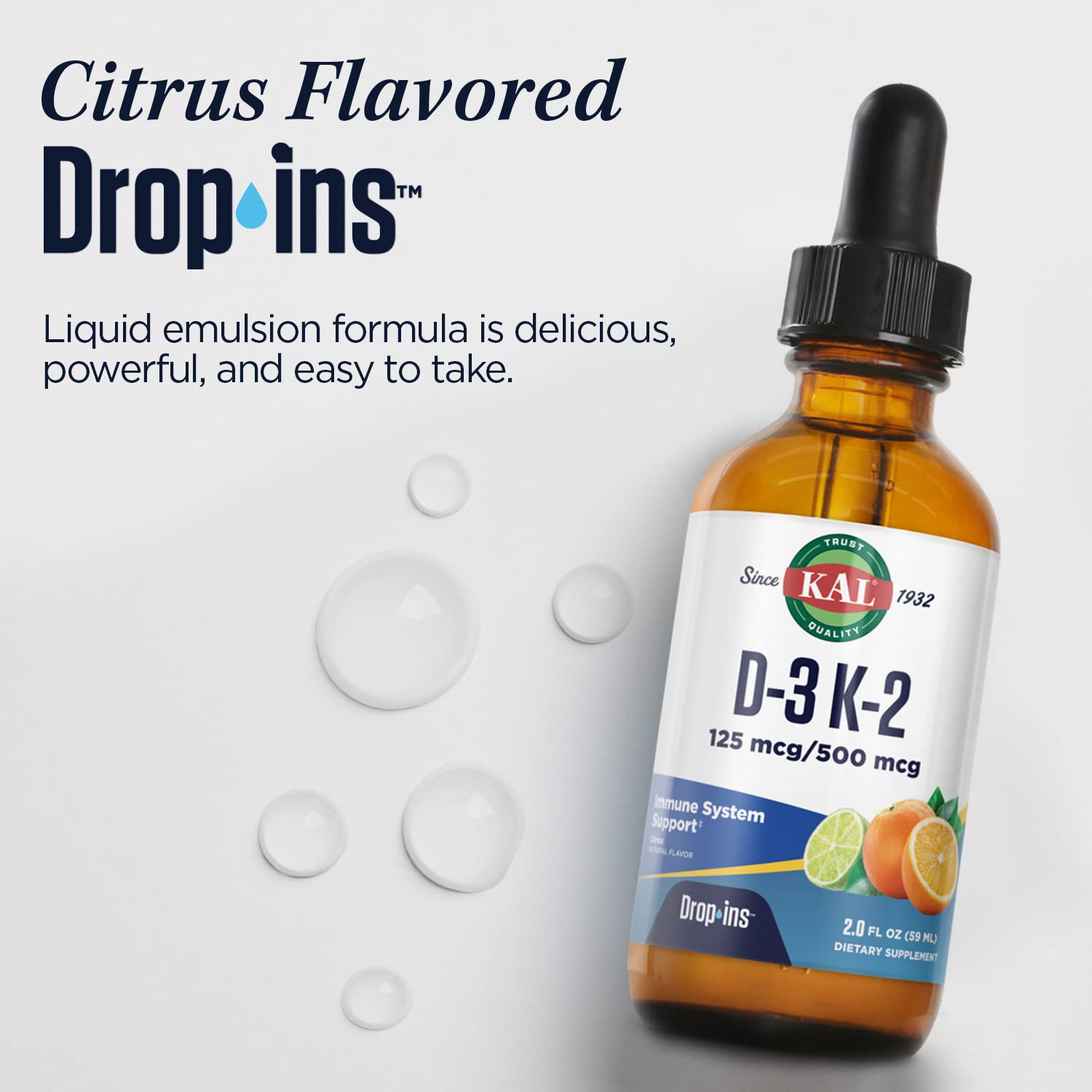 KAL D3 K2 DropIns serving setup suggesting everyday intake.