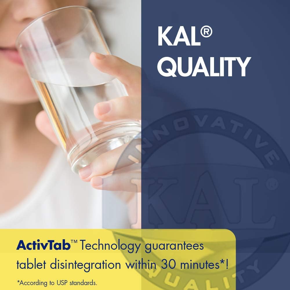 KAL DHEA tablets close-up, ready for daily vegetarian supplementation