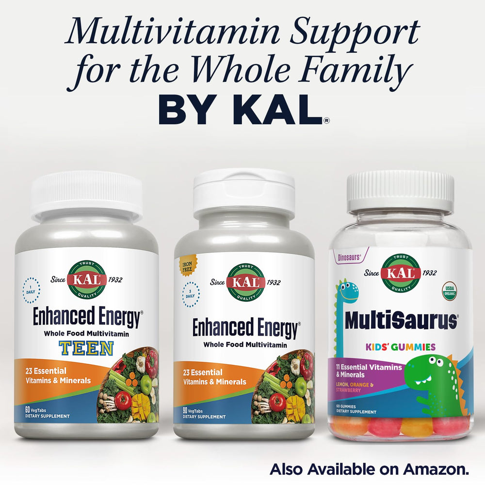 Morning routine with KAL Enhanced Energy Supplements for steady energy.