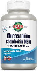 KAL glucosamine chondroitin msm tablets arranged for dosing.