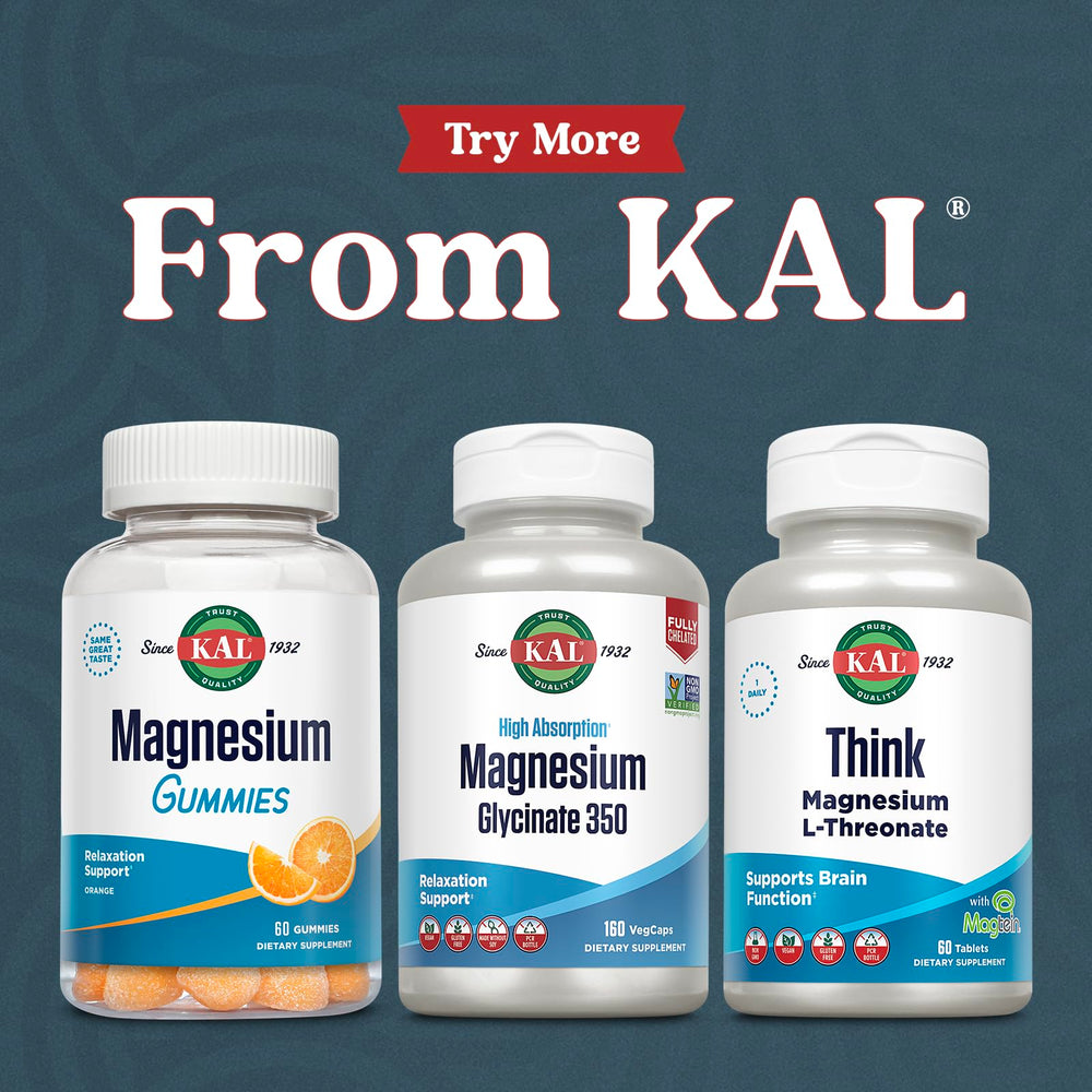 KAL product ingredient panel highlights bisglycinate composition for bone and muscle support.