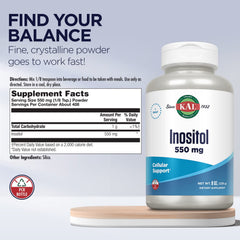 KAL Inositol Powder scoop emphasizes precise measurement for mixing