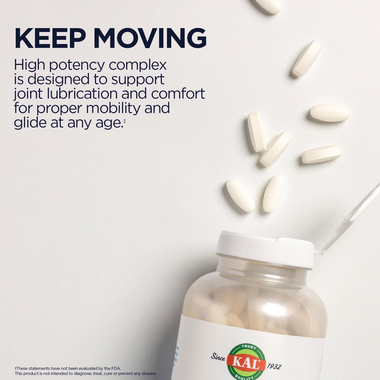KAL joint support capsules on lifestyle setup for active adults.