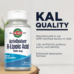 KAL ActivOxidant label emphasizes potency and lab-tested quality