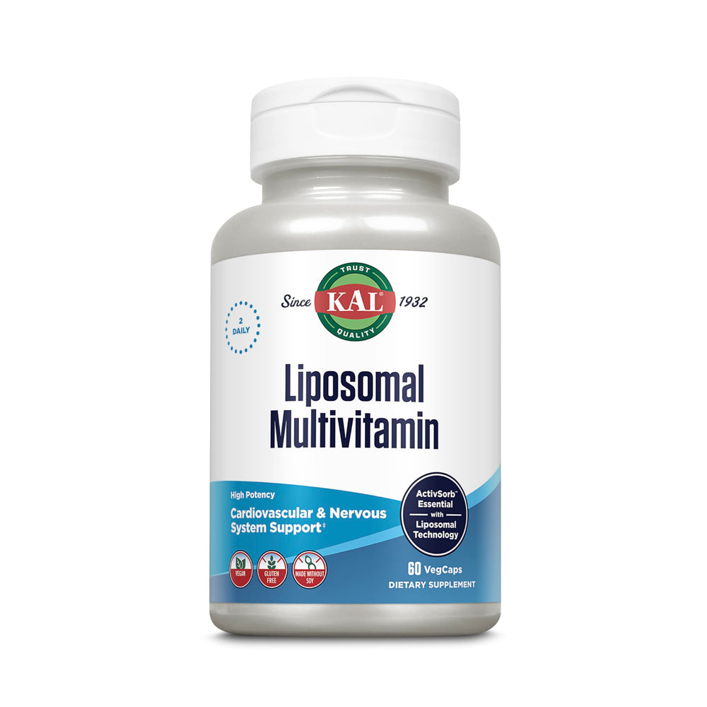 KAL Liposomal Multivitamin bottle front view supports daily wellness.