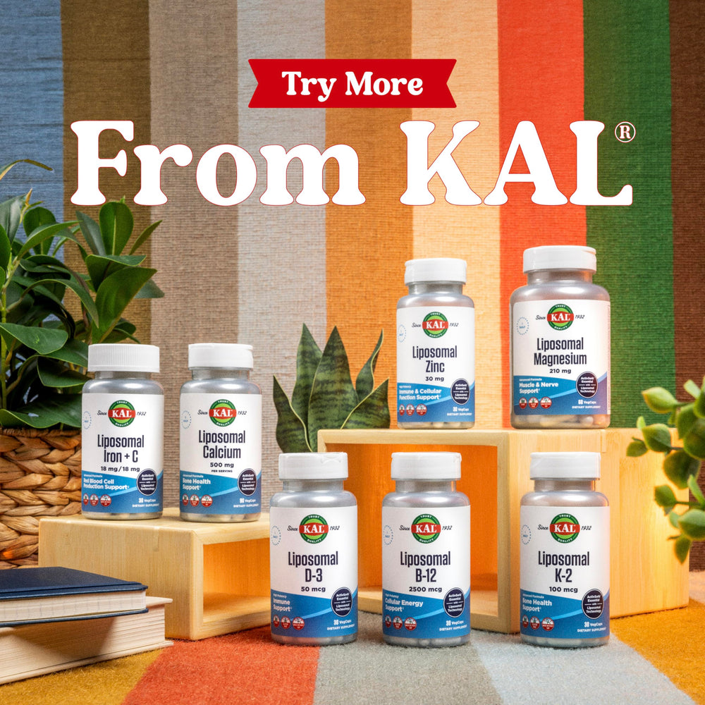 KAL Liposomal Multivitamin packaging on desk suggests ready-to-use routine.