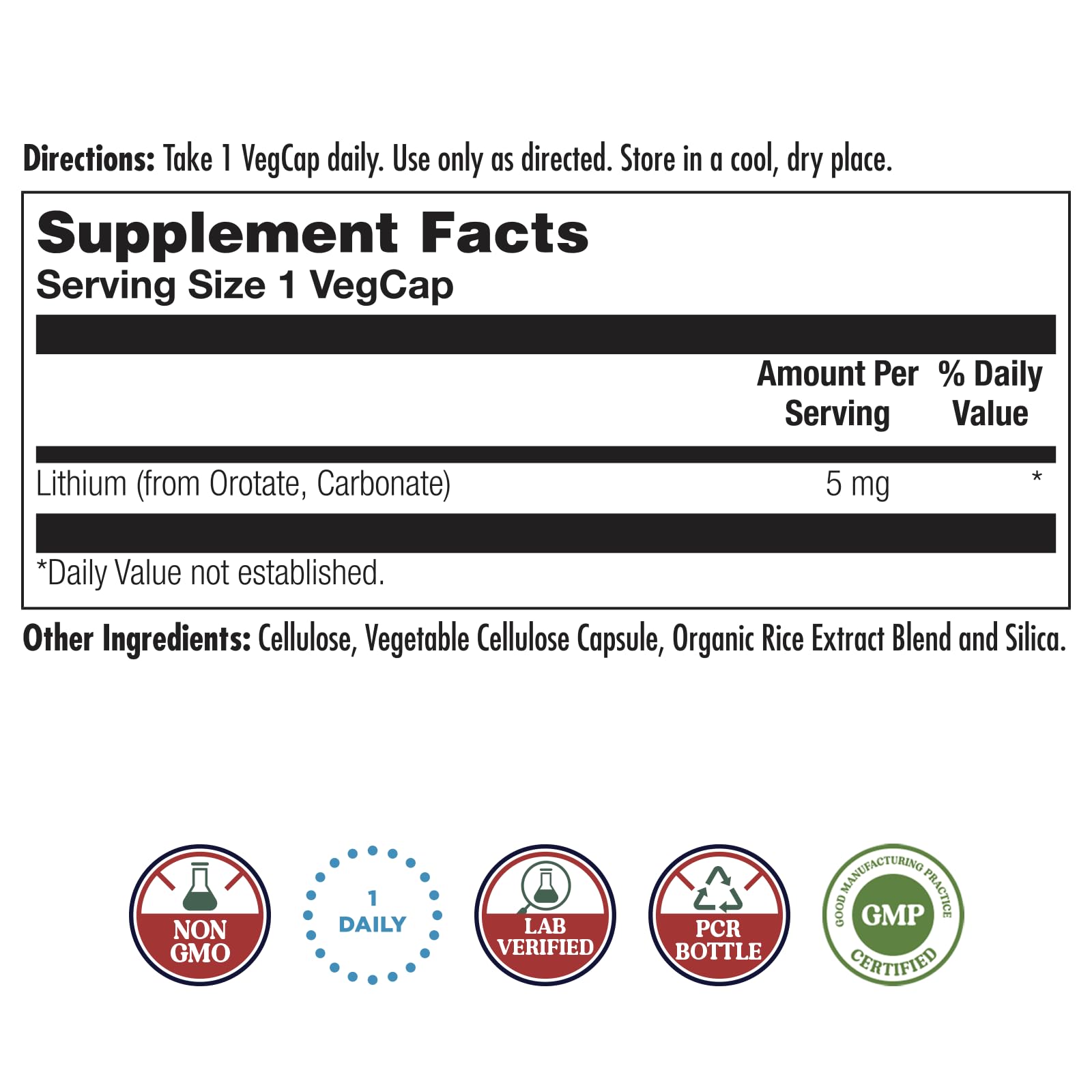 KAL Lithium Orotate capsules close-up for easy daily intake.