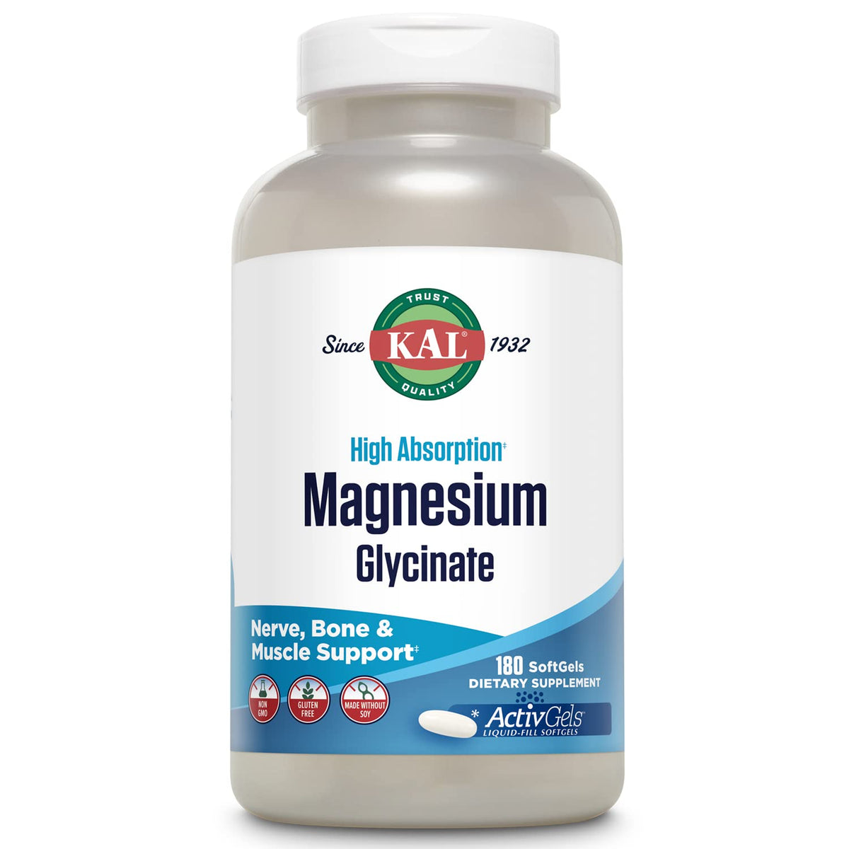 KAL ActivGels bottle emphasizing high-absorption magnesium