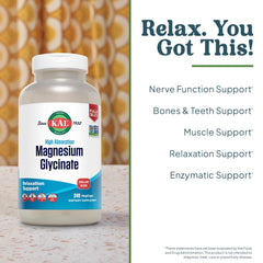 Kal Magnesium Glycinate bottle pour shot suggesting convenient daily use