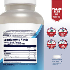 KAL magnesium glycinate tablets closeup; chelated magnesium for nerve and muscle function.