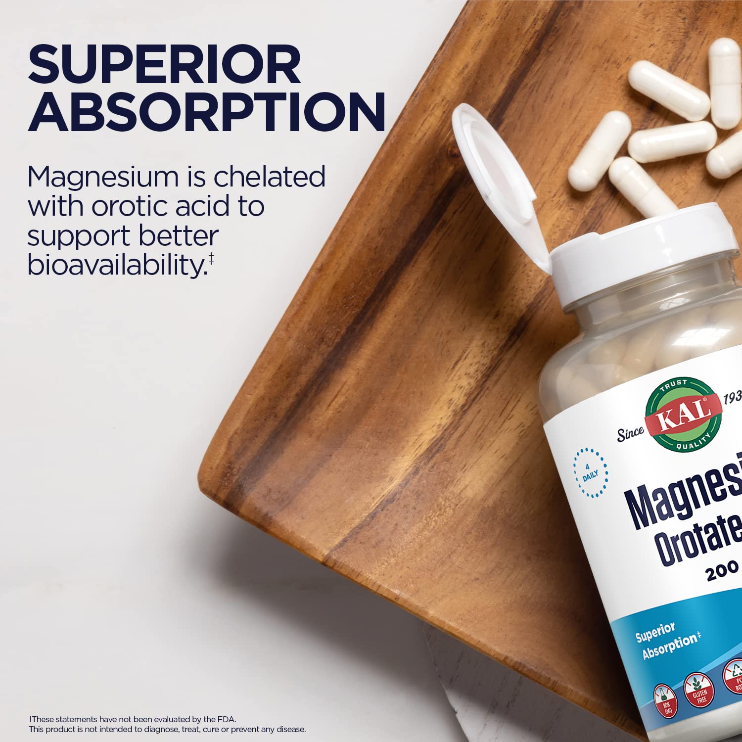 KAL Magnesium Orotate ingredients list implies chelation quality