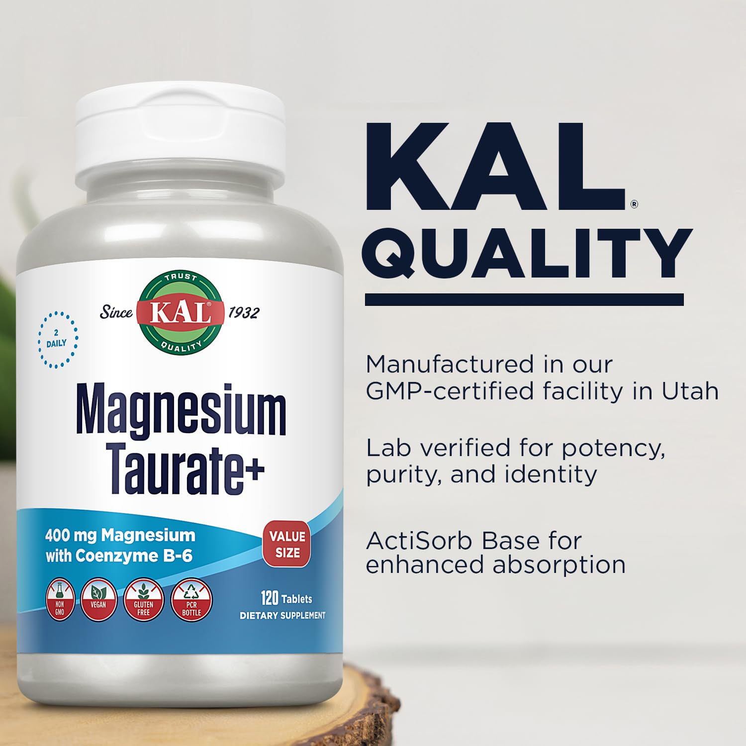 KAL Magnesium Taurate 400mg capsules pour demonstrates convenient daily use