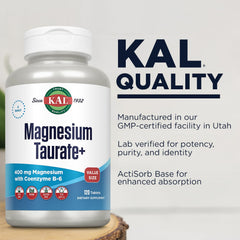 KAL Magnesium Taurate 400mg capsules pour demonstrates convenient daily use