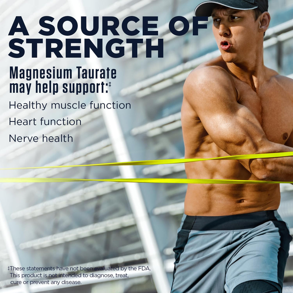 KAL Magnesium Taurate 400mg label highlights B6 and vegan, gluten-free attributes