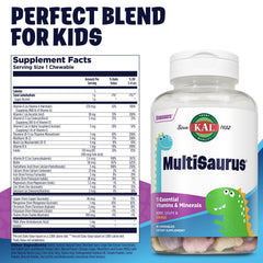 KAL Multisaurus Grape dinosaur-chewables for kids with grape flavor and daily vitamins
