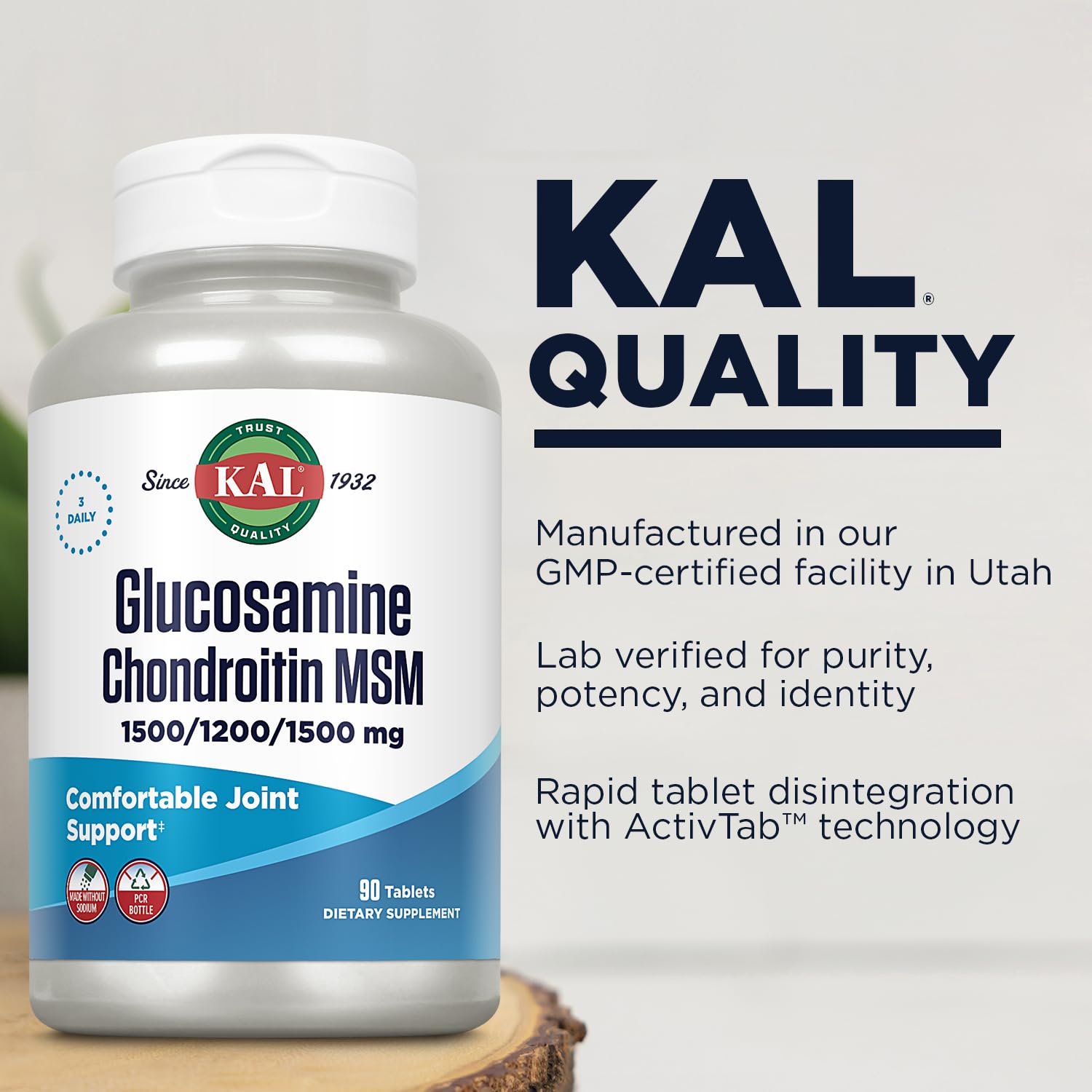 KAL rapid-disintegration tablets illustrate quick absorption.