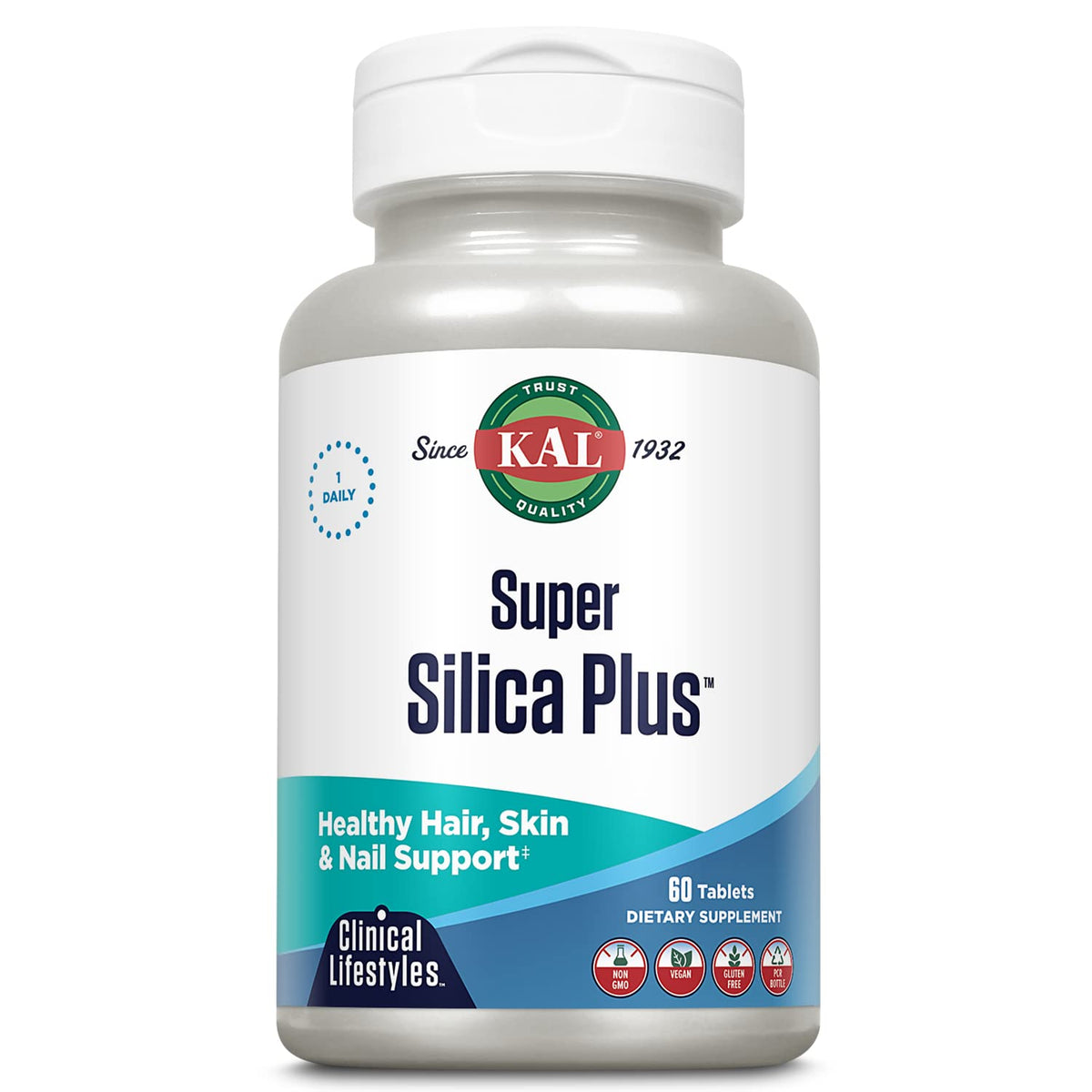 KAL Super Silica Plus bottle-front view for easy daily use and stylish display.