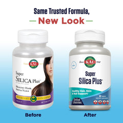 KAL Super Silica Plus tablet-closeup highlights compact form and quick, easy swallowing.
