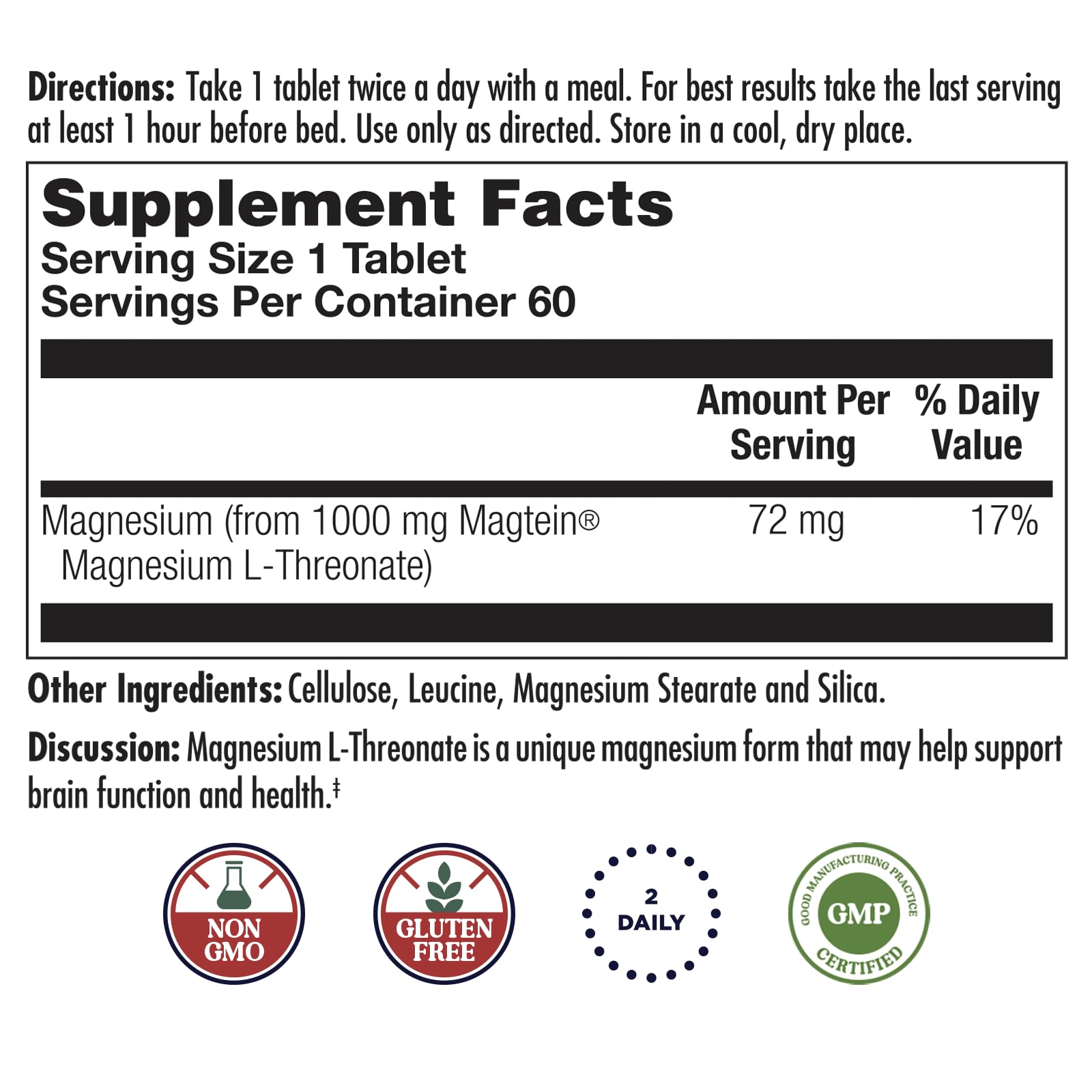 KAL Think Magnesium L-Threonate bottle with label shows Magtein for memory support.