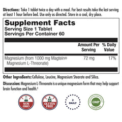 KAL Think Magnesium L-Threonate bottle with label shows Magtein for memory support.