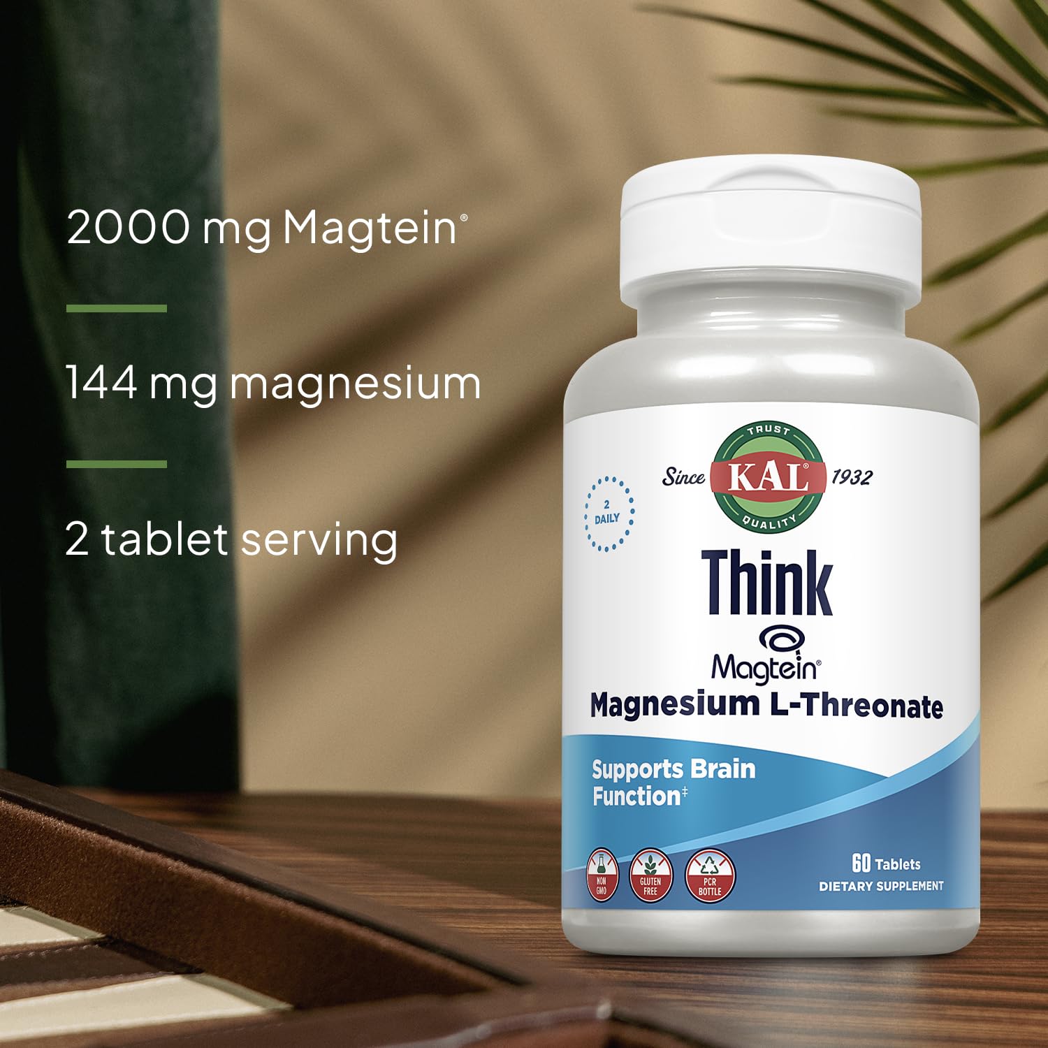 KAL Think Magnesium L-Threonate tablets on hand suitable for study sessions.