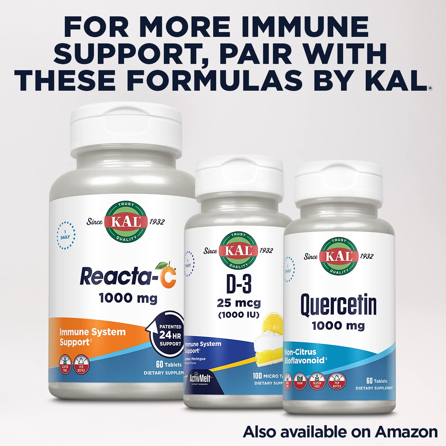 KAL Tri Zinc 50mg packaging emphasizing vegan, gluten-free, non-GMO quality