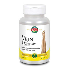 Kal Vein Defense tablets bottle label highlighting vein support and circulation